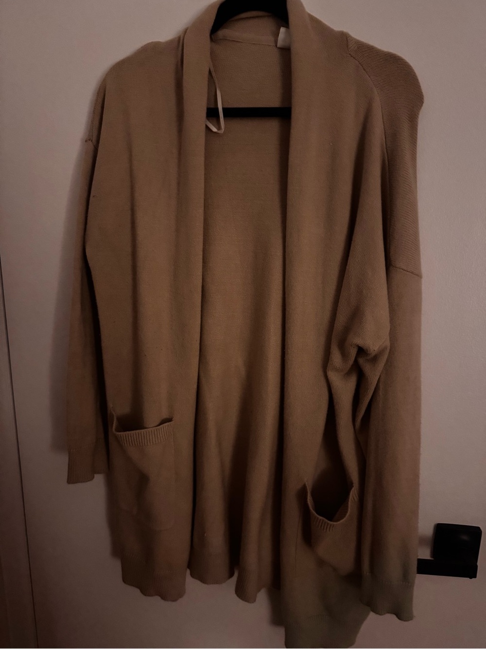 Simons Twik Cozy Open-Front Cardigan in Camel large
